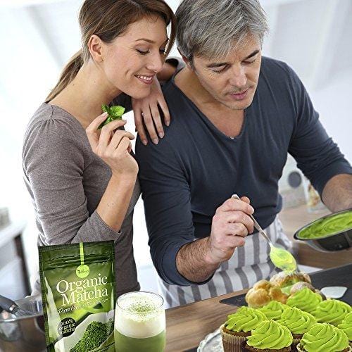 Organic Matcha Green Tea Powder USDA Certified - 100% Pure Macha Ceremonial and Culinary Grade for Smoothies and Baking - 4oz 120g
