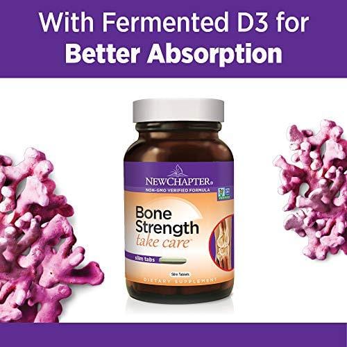 New Chapter Calcium Supplement with Vitamin K2 + D3 - Bone Strength Clinical Strength Plant Calcium with Vitamin D3 + Magnesium  - 120 ct Slim Tabs