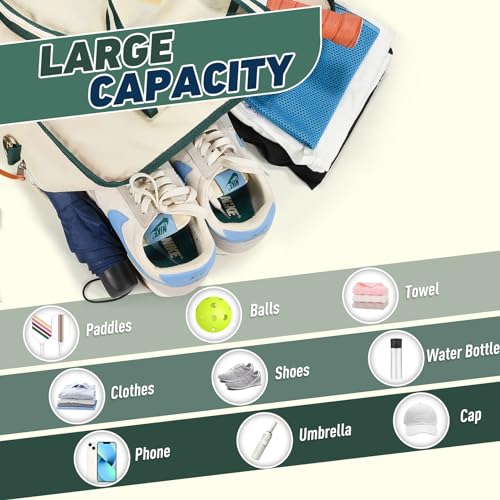 Sprypals Pickleball Bag Pickleball Backpack for Women Men,USAPA Approved Fiberglass Pickleball Paddles Set of 2 with 4 Pickleballs,Premium PickleBall Tote Bag Cute Pickleball Bags for Ladies