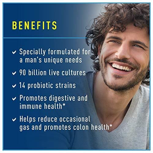 Renew Life Men's Probiotic - Ultimate Flora  Probiotic Men's Complete, Shelf Stable Probiotic Supplement - 90 billion - 30 Vegetable Capsules (Packaging May Vary)