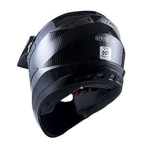 Adult Motocross Helmet Off Road MX BMX ATV Dirt Bike Mechanic Carbon Fiber Black