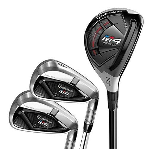TaylorMade M4 Combo Iron Set (Set of 8 total clubs: 6-PW, AW, 4 Hybrid, 5 Hybrid, Right Hand, Stiff Flex)