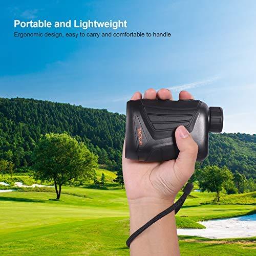 Laser Range Finder 900 Yard, RangeFinder 7X with Pin/Range/Speed/Scanning Model, USB Charging Cable, Wrist Strap, Carrying Case, 1/4'' Mounting Thread for Golf, Hunting, Hiking, Outdoor Using - MLR01