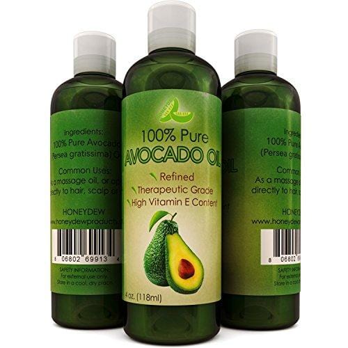 Avocado Oil For Hair Skin Nails Cold Pressed Antioxidant Nutrient Rich Oil Great as Massage Oil Anti-Aging Anti-Wrinkle Skin Care Shiny Hair With Vitamins A K E Healthy Fatty Acids for Women and Men