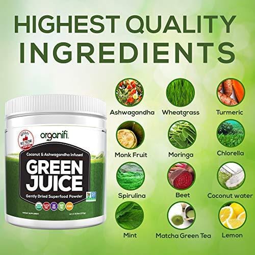 Organifi: Green Juice - Organic Superfood Supplement Powder - 30 Day Supply - USDA Certified Organic Vegan Greens- Hydrates and Revitalizes - Boost Immune System - Support Relaxation and Sleep