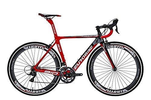 Eurobike TSM910 50 cm Carbon Fiber Frame Road Bike 18 Speed 700C Road Bicycle Red