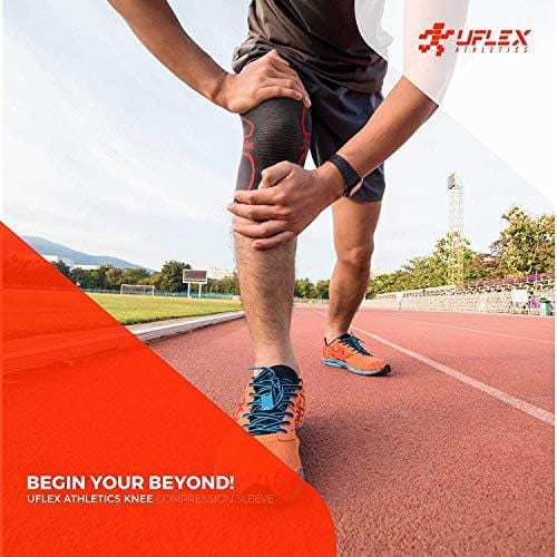 UFlex Athletics Knee Compression Sleeve Support for Running, Jogging, Sports - Brace for Joint Pain Relief, Arthritis and Injury Recovery - Single Wrap (X-Large)
