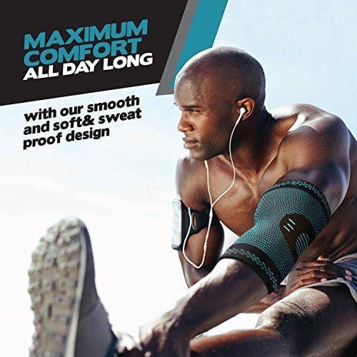 POWERLIX Elbow Brace Compression Support (Pair) - Elbow Sleeve for Tendonitis, Tennis Elbow Brace and Golfers Elbow Treatment, Arthritis, Workouts, Weightlifting – Reduce Elbow Pain