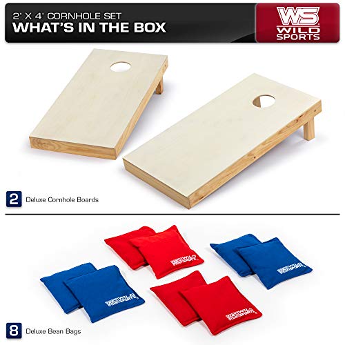 Wild Sports 2'x4'x4" Solid Wood Tournament Approved Cornhole Set