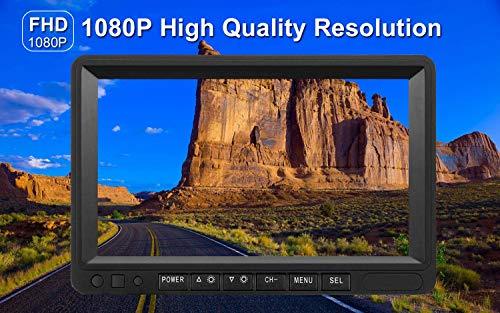 FHD 1080P Digital Wireless Backup Camera for RVs/Trailers/Trucks/Fifth Wheels/Boats Rear/Front View Camera 7''Monitor with DVR System Highway Monitoring System Guide Lines ON/OFF