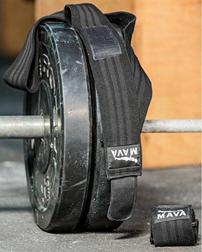 Mava Sports Knee Wraps (Pair) for Cross Training WODs,Gym Workout,Weightlifting,Fitness & Powerlifting - Best Knee Straps for Squats - for Men & Women- 72"-Compression & Elastic Support (Black)