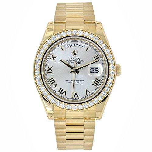 Rolex Day-Date II Yellow Gold Diamond Bezel Watch 218348