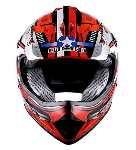 WOW Youth Kids Motocross BMX MX ATV Dirt Bike Helmet Shark Red; S (49-50 CM,19.3/19.7 Inch)