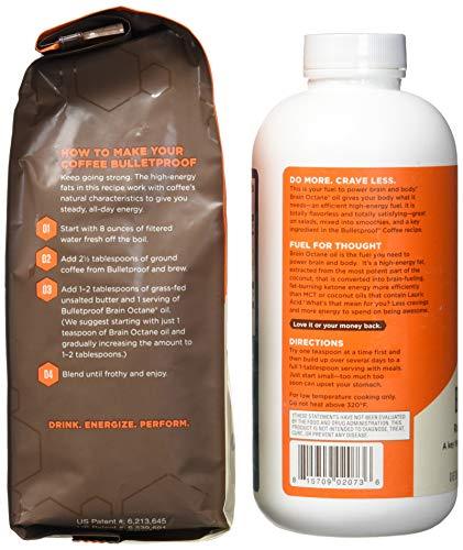 Bulletproof Upgraded Coffee 12 OZ - Brain Octane Edition 16 fl OZ, Starter Kit