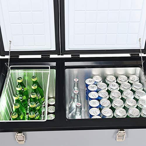 COSTWAY Car Travel Freezer, 84 Quart Portable 2-door Compressor Freezer -4°F to 50°F, Electric Powered Cooler Mini Fridge For Car and Home, Camping, Truck Party (84 Quart)