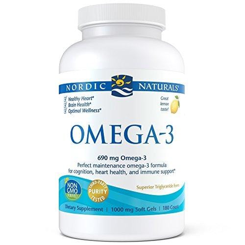 Nordic Naturals Omega-3 Soft Gels - Omega-3 Essential Fatty Acids Aid in Cognition, Heart Health, and Immune Support, Lemon Flavor, 180 Count