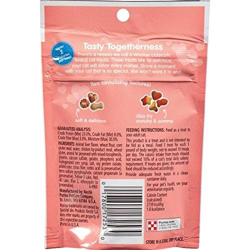 Purina Whisker Lickin's Cat Treats, Chicken Flavor, Soft and Delicious, 2.5 Oz (Pack of 4)