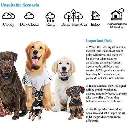 AngelaKerry Wireless Dog Fence System with GPS, Outdoor Dog Containment System Rechargeable Waterproof Collar 850YD Remote for 15lbs-120lbs Dogs (Black, 1pc GPS Receiver by 1 Dog)