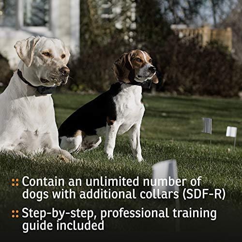 SportDOG Brand In-Ground Fence Systems - Waterproof Collar with Tone, Vibration, and Shock - Expandable to Contain Unlimited Dogs in up to 100 Acres - Remote Trainer Option
