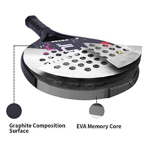 ianoni Beach Tennis Racket, Carbon Fiber Grit Face with EVA Memory Foam Core Beach Tennis Racket (Black) [product _type] ianoni - Ultra Pickleball - The Pickleball Paddle MegaStore