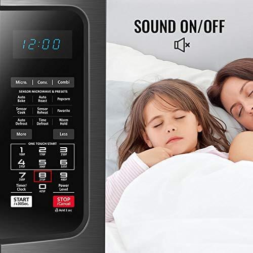 Toshiba EC042A5C-BS Microwave Oven with Convection Function Smart Sensor and LED Lighting, 1.5 Cu.ft, Black Stainless