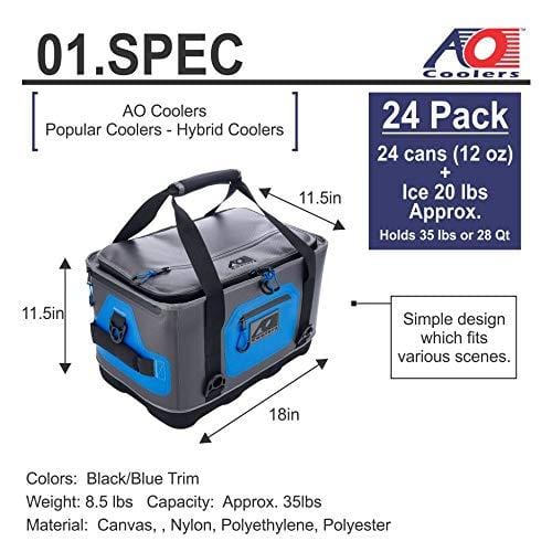 AO Coolers AOHY24 Blue/Gray 24-Can Soft Cooler