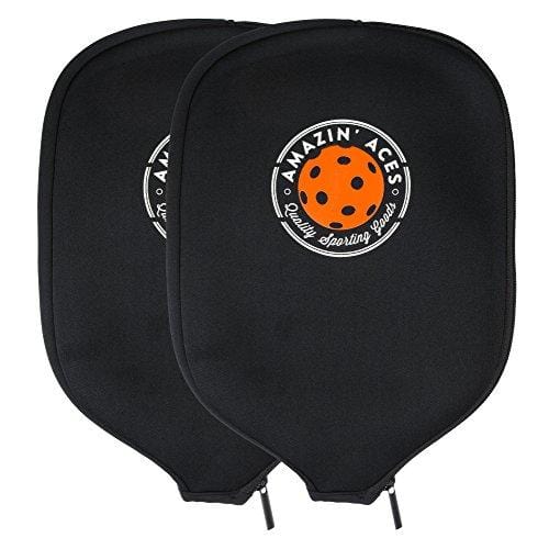 Amazin' Aces Pickleball Paddle Covers Set of Two Cases | Neoprene Cover Fits Most Rackets | Sleeves Protect Your Paddles from Scrapes & Dings