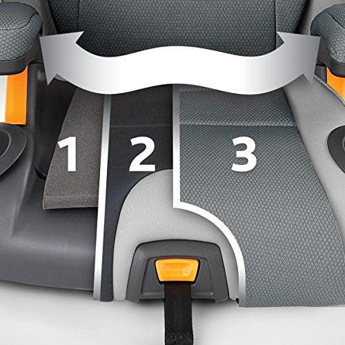 Chicco KidFit Zip 2-in-1 Belt Positioning Booster Car Seat, Steel Grey