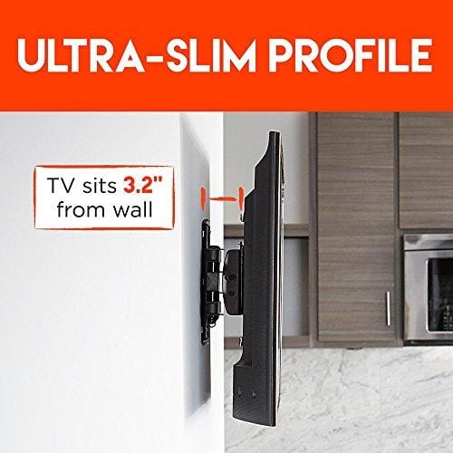 ECHOGEAR Full Motion Articulating TV Wall Mount Bracket for Most 15-39 inch TVs & Computer Monitors Featuring 10.5" of Extension, 90º of Swivel, 16º of Tilt - EGSF1-BK