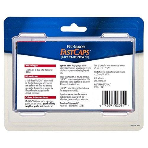 PetArmor FastCaps (nitenpyram) Oral Flea Control Medication, 25 lbs and Over, 6 count
