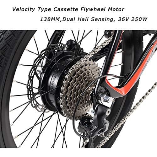SAVADECK Folding Electric Bicycle, E6 20” Carbon Fiber Folding E-Bike 36V / 250W Pedal-Assist Pedelec Foldable Bicycle with Shimano SORA 9 Speed and Removable 36V/ 5.8Ah Li-ion Battery