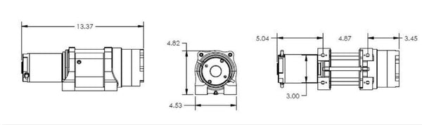 Superwinch 1135220 Terra 35 3500lbs/1591kg single line pull with roller fairlead, handlebar mnt toggle, handheld remote