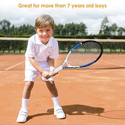 Fostoy Junior Tennis Racket, Tennis Racquet Kids Racket with Storage Bag Perfect for Boys&Girls Sports Training 21.6 inch (Blue)