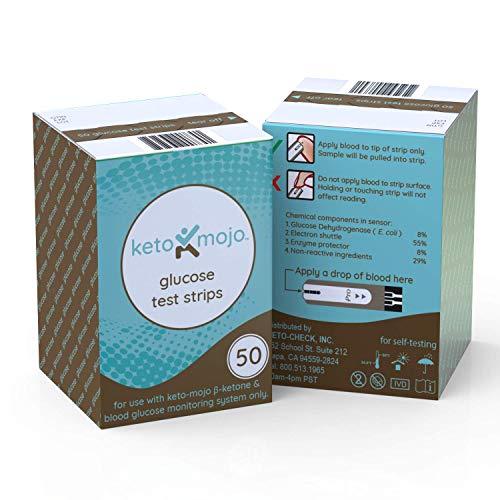 KETO-MOJO 100 Blood Glucose Test Strips, Precision Sugar Measurement for Diabetics, Monitor Your Diabetes & Ketogenic Low-Carb Diet and Nutritional Ketosis, Strips Work Only in Keto-Mojo Meters