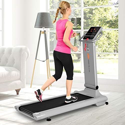 Goplus 1.5HP Electric Folding Treadmill Portable Motorized Running Machine Home Gym Cardio Fitness w/App (Silver)