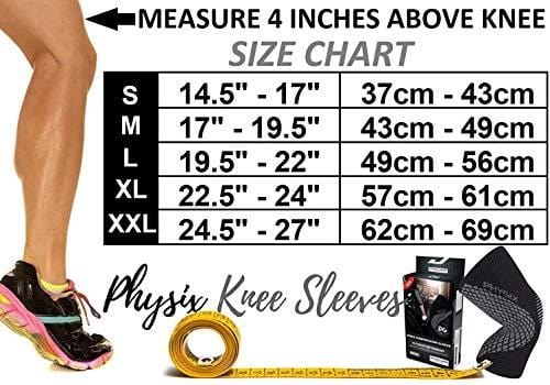 Physix Gear Knee Support Brace - Premium Recovery & Compression Sleeve for Meniscus Tear, ACL, MCL Running & Arthritis - Best Neoprene Stabilizer Wrap for Crossfit, Squats & Workouts (Single Grey M)