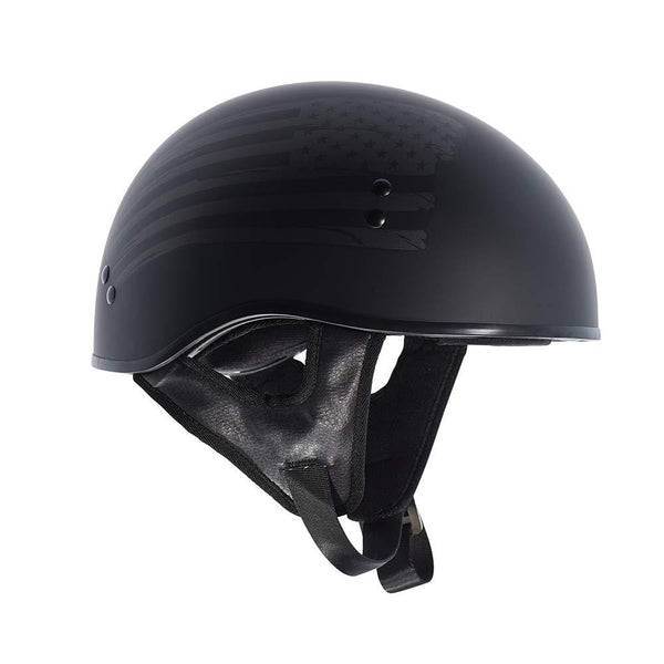 TORC T55 Spec-Op Half Helmet with 'Flag" Graphic (Flat Black, Large)