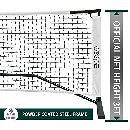 Zdgao Pickleball Net Portable Outdoor in Regulation Size 22FT x 3 FT w/Sturdy Metal Frame and Carry Bag | Pickle Ball Net Set for Driveway, Backyard