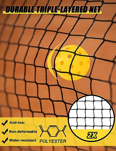 LIBERRWAY Pickleball Net Portable Pickle Ball Nets Outdoor Regulation Size 22FT Pickleball Practice Net System for Driveway Backyard Beach with Carrying Bag Metal Frame Strong PE Net All Weather