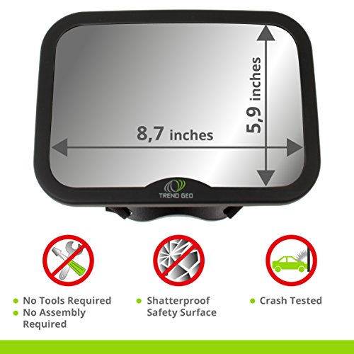 Trendgeo Baby Car Mirror for Back Seat 360 Wide Angle Baby Mirror for Car Rear Facing & Front Facing Car Back Seat Full View Infant Easy Installation on Headrest for Baby Toddler Children