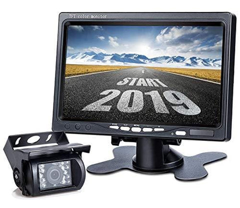 Upgrade Backup Camera Monitor Kit,1024X600 HD,IP69 Waterproof Rearview Reversing Rear View Camera 7'' LCD Reversing Monitor Truck/Semi-Trailer/Box Truck/RV - HD Transmission, Four-pin - DVKNM (TZ101)