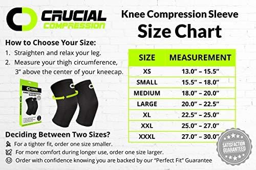Knee Brace Compression Sleeve (1 Pair) - Best Knee Support Braces for Meniscus Tear, Arthritis, Joint Pain Relief, Injury Recovery, ACL, MCL, Running, Workout, Basketball, Sports, Men and Women