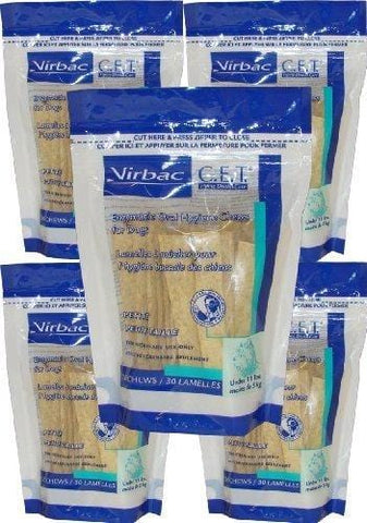 C.E.T. Enzymatic Oral Hygiene Chews for Petite Dogs, 30 Chews - Case of 5 by Virbac