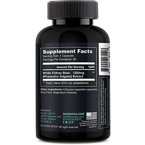 NOW KETO® Keto+Edge White Kidney Bean Supplement Capsules | Best Ketosis Supplement to Block Carbohydrate Absorption | Delays in The Breakdown of Dietary Starches | 60 Capsules