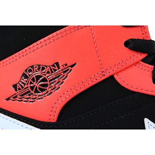 Nike Men's Air Jordan 1 Mid Basketball Shoe, Black/Infrared 23/White, Size 8