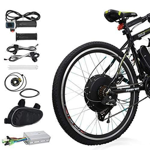 Voilamart Electric Bicycle Kit 26" Rear Wheel 48V 1000W E-Bike Conversion Kit, Cycling Hub Motor with Intelligent Controller and PAS System for Road Bike