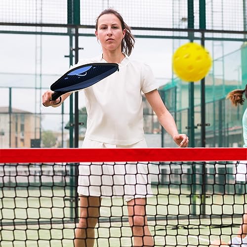 Pickleball Set with Net (22FT Pickleball Paddles Set of 4Includes 4 Premium Pickeball Paddles,1 Portable Net1 CarnBag,and 4 Pickleball Retriever4 Replacement Soft Grip