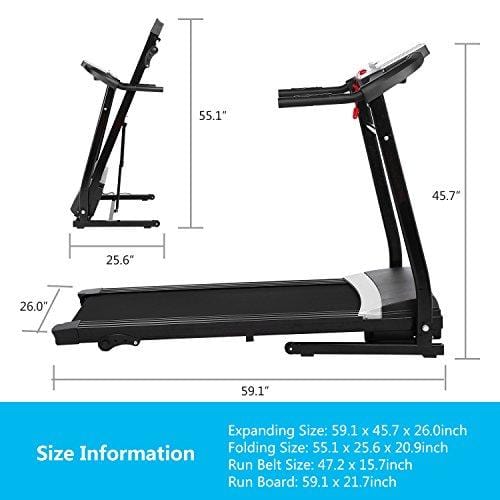 Miageek Fitness Folding Electric Jogging Treadmills with Smartphone APP Control, Walking Running Exercise Machine Incline Trainer Equipment Easy Assembly