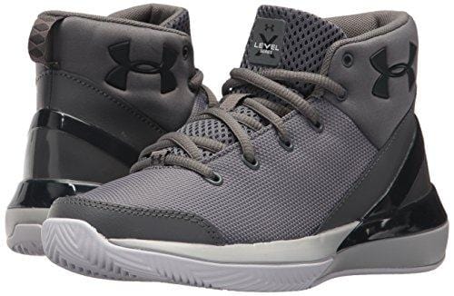 Under Armour Boys' Grade School X Level Ninja Basketball Shoe, Graphite (100)/White, 4.5
