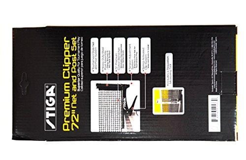 STIGA Premium Clipper 72” Regulation Table Tennis Net and Post Set with Easy Set Up and Spring Activated Clip